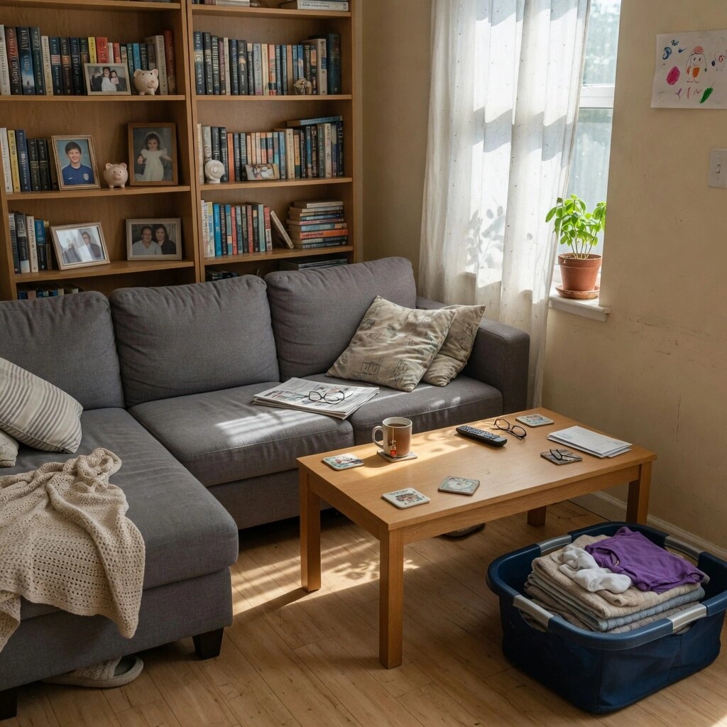 Tidy, freshly cleaned living room